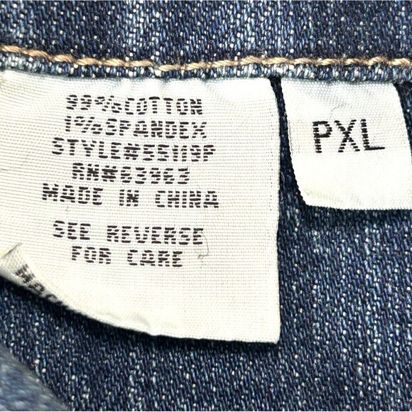 Live A Little LAL Women Blue Denim Jean Jacket Fitted Classic Sz PXL 1153E2 - Picture 9 of 11